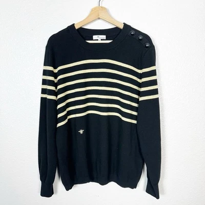 Suéter Christian Dior D Uniformes Mujer’s Logo Abeja Lana Stipe Negro XXL Foto 1 de 4