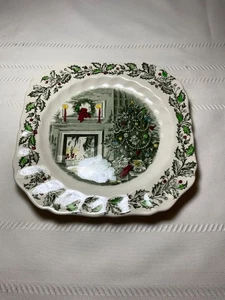 Johnson Bros England MERRY CHRISTMAS 7.5” Dessert Salad Plate -  Hand Engraving - Picture 1 of 5