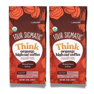NEW Bundle of 2 Four Sigmatic Ground Coffee Lions Mane 12oz (Exp 06/2026) - Picture 1 of 4