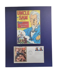Comic Book Characters - Uncle Sam & Buddy & First Day Cover 10 x 13 Inch Display - Picture 1 of 10