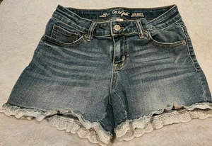 Girl's Cat & Jack Jean Shorts Size Large( 10/12)Adjustable Waist - Picture 1 of 4