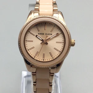 Anne Klein Watch Womens 30mm Rose Gold Tone Pink Dial New Battery 7" - Picture 1 of 15