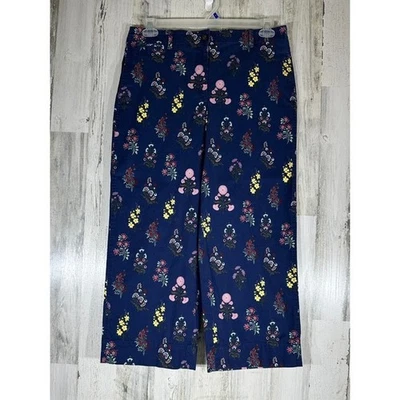 Pantalones al tobillo Talbots de sarga de pierna ancha (32x25) florales Cottagecore mezcla de algodón Foto 1 de 4