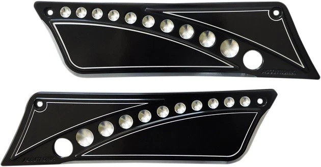 Cubiertas de cierre de alforja Accutronix negras #BL9313-DN Harley Davidson Foto 1 de 1