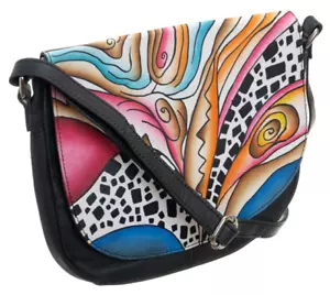 Hermoso bolso hecho a mano de cuero pintado a mano folk - Imagen 1 de 7