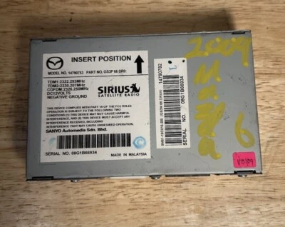 2009 2010 2011 2012 2013 Mazda 6 Sirius Satellite Radio Module OEM GS3P 66 DR0 - Image 1 of 4