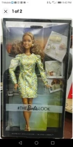The Barbie Look Curvy Barbie Doll Gold Mini Dress Black Label DYX64 - Picture 1 of 6
