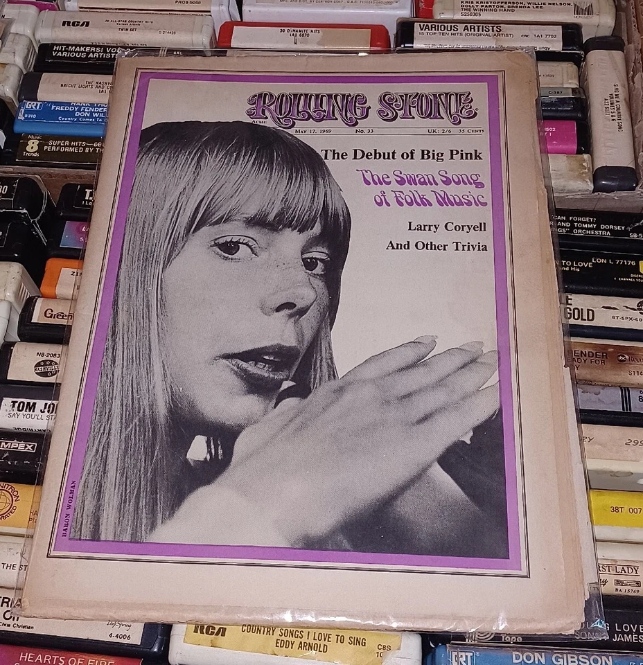 ROLLING STONE #33 MAY 17, 1969 JONI MITCHELL big pink THE BAND No Mailing Label  - Image 1 of 1