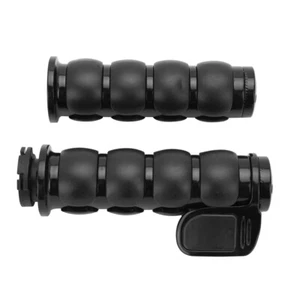 1"For Harley Davidson Softail Fatboy FatBob Handlebar Grips Throttle Boss Black - Picture 1 of 9