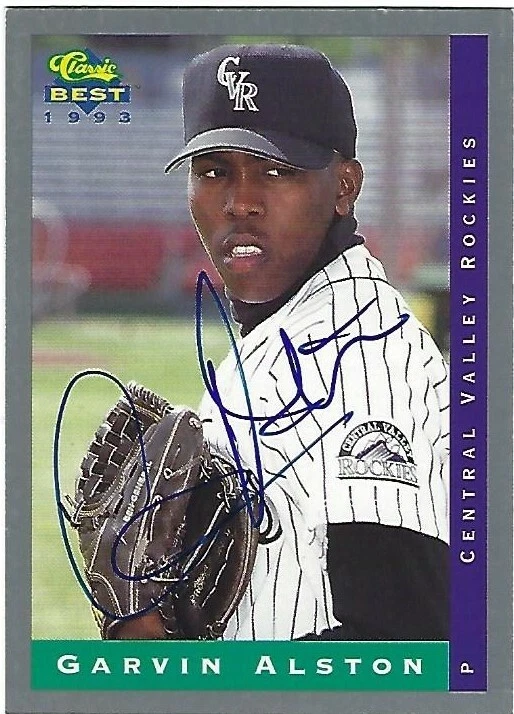 Autographed/Signed 1993 Classic Best #163 Garvin Alston Colorado Rockies Tough - Image 1 of 1