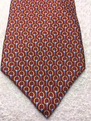 JONES NEW YORK MENS TIE RED WITH BLUE AND GOLD 4 X 60 - Image 1 of 4