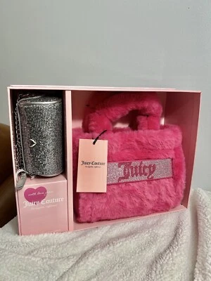 Mini bolso de mano Juicy Couture de piel sintética rosa plata monedero conjunto de regalo nuevo en caja Foto 1 de 4