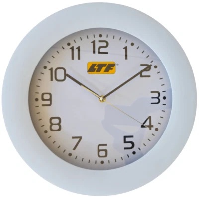 LTF Orologio da parete muro grande bianco moderno tondo rotondo casa ufficio 37 cm