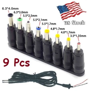 8pcs DC 5.5 x 2.1mm Female Jack to 8 Multi Type Power Plug Connector Adapter Set - Picture 1 of 9