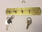 Hakenleiste Schlüsselleiste 5-teilig Schlüsselbrett Messing Landhaus neu