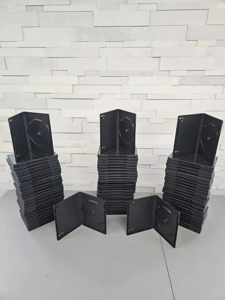 Lot of 10, 20, 30, 50 0R 100 Empty Black DVD Cases, NEW CONDITION, HIGH QUALITY! Foto 1 de 1