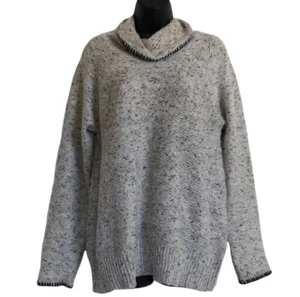 Cable and Gauge cowl neck heathered Gray sweater Women’s Size S Small - Picture 1 of 11
