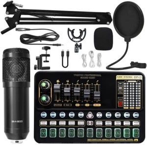 V10 Sound Card Live Sound Card Set Condenser M800 V10Xpro Sound Card Set BLK F2 - Zdjęcie 1 z 14