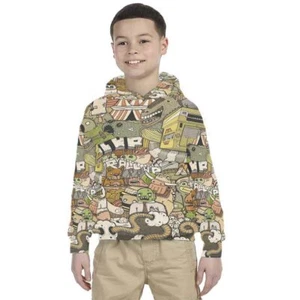 Kids Hoodie Zombie Monster Graffiti Hoodie Unisex For Children - Picture 1 of 4