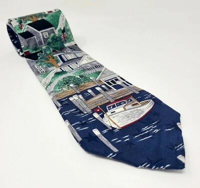 Windsor Americana Series Tie Circa 1920 New England Village Silk Necktie 57x3.75 - Image 1 of 4