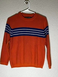 Vintage Abercrombie & Fitch Boys Med Orange Cotton Knit Sweater - Picture 1 of 9