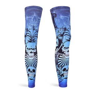 Women Men Tattoo Leg Sleeves Knee Compression Cooling Cover Outdoor Sport - Picture 1 of 32