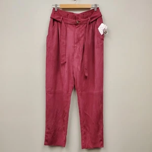 Free People Nightfall Bolsa de Papel Imitación Gamuza Pantalón Reina Granada Talla 6 Nuevo con Etiquetas - Imagen 1 de 9