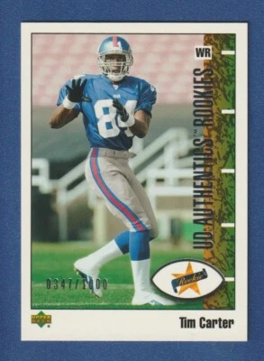 TIM CARTER 2002 UD Authentics RC #123 Giants Rookie Card Upper Deck /1000^ - Image 1 of 2