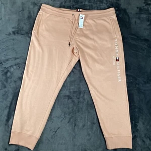 Tommy Hilfiger Sz 3XL Light Pink Sweat Pants Embroidered Big Logo - Picture 1 of 14