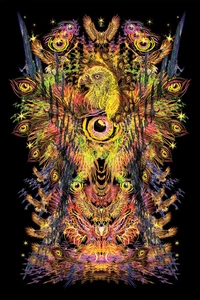 UV Backdrop Psychedelisch Kunst Schwarzlicht Wandbehang Psy Goa Deko Neon Banner - Picture 1 of 12