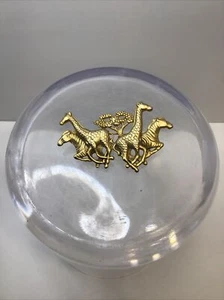 Vintage A.J.C Giraffe & Zebra Brooch Pin Gold Tone 2.5” X 1.5” - Picture 1 of 3