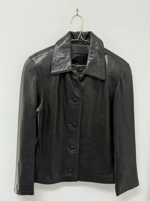 Vintage Women Tannery West Runway Leather Jacket Black Trendy Streetwear M - Image 1 of 4