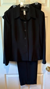 Traje Pantalón Mujer Vintage Talla 16 Jones New York Platino Negro Diseñador - Imagen 1 de 7