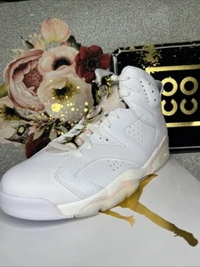 Nike Air Jordan 6 Retro Gold Hoops Women SZ 12/Men SZ 10.5 DH9696-100 2021 - Picture 1 of 9