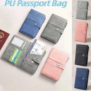 RFID Ultra-thin Travel Wallet Passport Bag Purse PU Holder Credit Card Holder - Picture 1 of 13