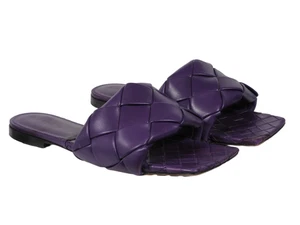 Bottega Veneta Womens Lido Intrecciato Woven Sandals US 10 IT 40 Purple Leather - Picture 1 of 12