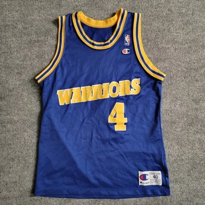 Camiseta de basquete masculina Golden State Warriors #4 Webber vintage tamanho 40 Champion - Imagem 1 de 4