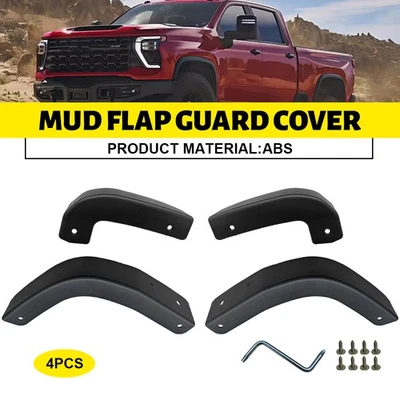 Juego de 4 borradores de guardabarros Rough Country para Chevrolet Chevy Silverado 1500 2019-24 B Foto 1 de 4
