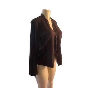 Strickjacke Pullover Damen M Eileen Fisher braun vorne offen 100 % Wolle waschbar - Bild 1 von 7