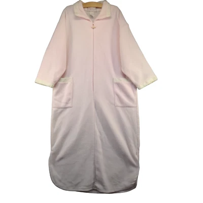 Bata difusa de vellón con cremallera Signature II by Stan Herman rosa real 49x55 para mujer Foto 1 de 4