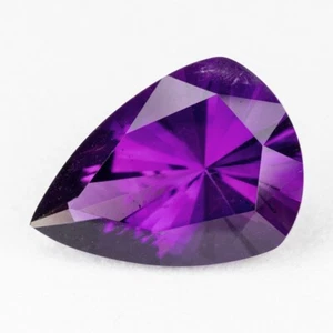 5.34cts WONDERFUL CUSTOM PEAR CUT NATURAL DEEP PURPLE URUGUAY AMETHYST - Picture 1 of 1