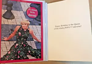 CANADA NOBLEWORKS FUNNY CAMP GAY LGBTQ HAPPY BIRTHDAY CARD + BADGE - QUEEN - Picture 1 of 3