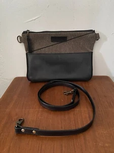 ARTS & SCIENCE Canvas Leather Detachable Crossbody Tassel Handbag Brown Black - Picture 1 of 12