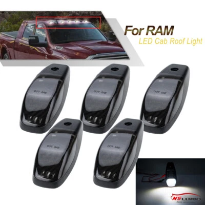 5PCS LED Top Roof White Lights Smoke Lens for 2019-2024 Ram 2500 3500 4500 5500 - Image 1 of 4