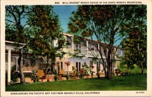 Vintage UNBENUTZT unbesendet Will Rogers' Ranch House in Santa Monica | Postkarte - Bild 1 von 2