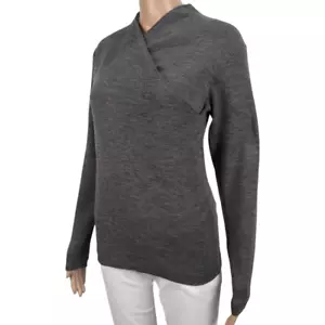 Wool Sweater Gray Vintage Ports International Womens S Minimalist Sophisticated - Picture 1 of 8