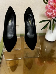 Schwarze Wildleder 1 3/4" Absätze neu ohne Etikett Größe 7,5 - Bild 1 von 8