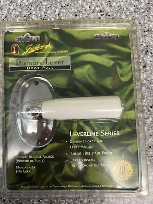 RARE! Gainsborough Dummy Door Pull White Porcelain & CHROME & FAST FREE SHIP! - Image 1 of 4
