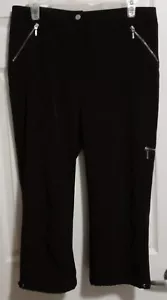 Zenergy by Chicos Damen Caprihose Größe 1 Medium schwarz hoher Bund Druckknopf-Taille LNC - Bild 1 von 18