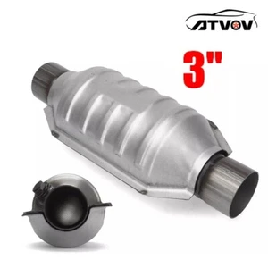 Universal 3" inch 76mm Cat Catalytic Converter Hi Flow 400 Cells Stainless Steel - Picture 1 of 12
